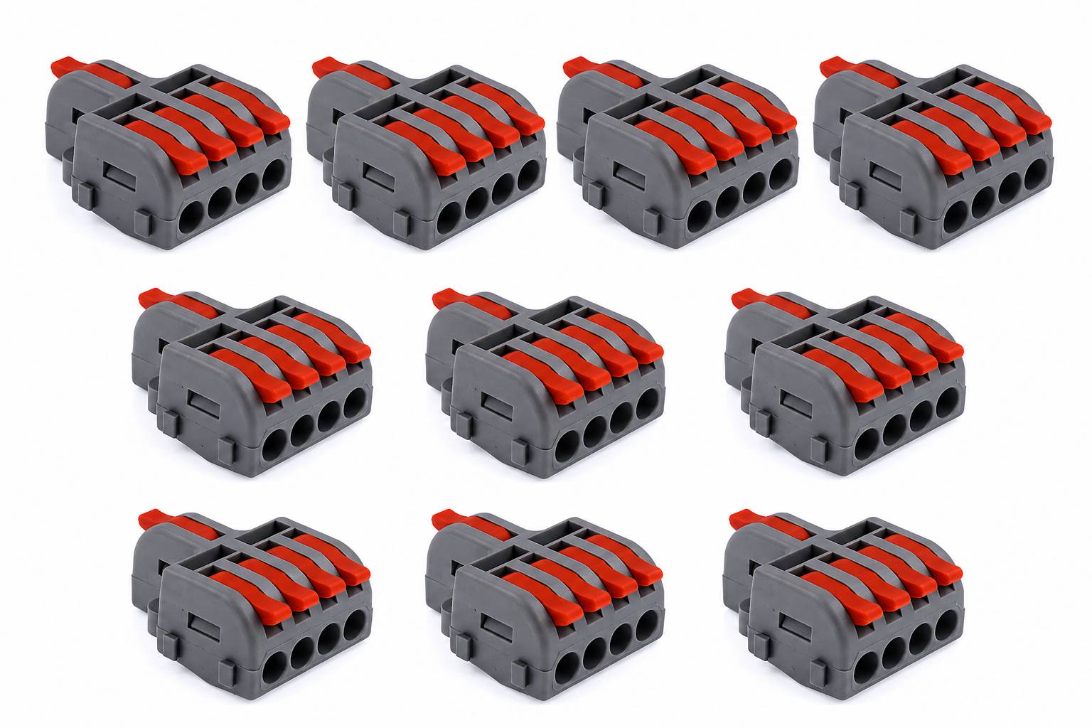Kaiser Electronics 10er Pack 1+4 Durchgangsklemme 4mm² 600V für flexibele und starre Kabel 1 + 4