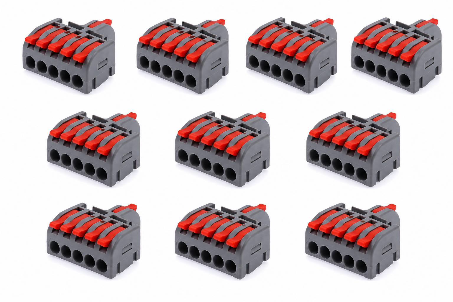 Kaiser Electronics 10er Pack 1+5 Durchgangsklemme 4mm² 600V für flexibele und starre Kabel 1 + 5