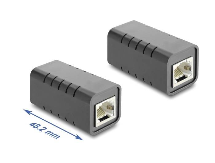 81039 - Delock RJ45 Kupplung Buchse zu Buchse Cat.6A geschirmt schwarz