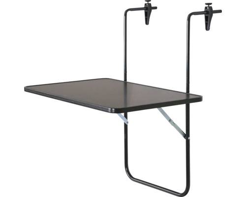 Balkonhängetisch Alco 60 x 40 cm anthrazit mit Tischplatte aus Kunststoff, Stahlgestell, bis zu 2 Sitzplätze