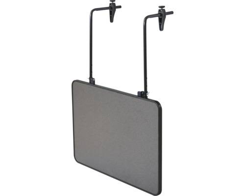 Balkonhängetisch Alco 60 x 40 cm anthrazit mit Tischplatte aus Kunststoff, Stahlgestell, bis zu 2 Sitzplätze