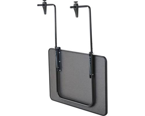 Balkonhängetisch Alco 60 x 40 cm anthrazit mit Tischplatte aus Kunststoff, Stahlgestell, bis zu 2 Sitzplätze
