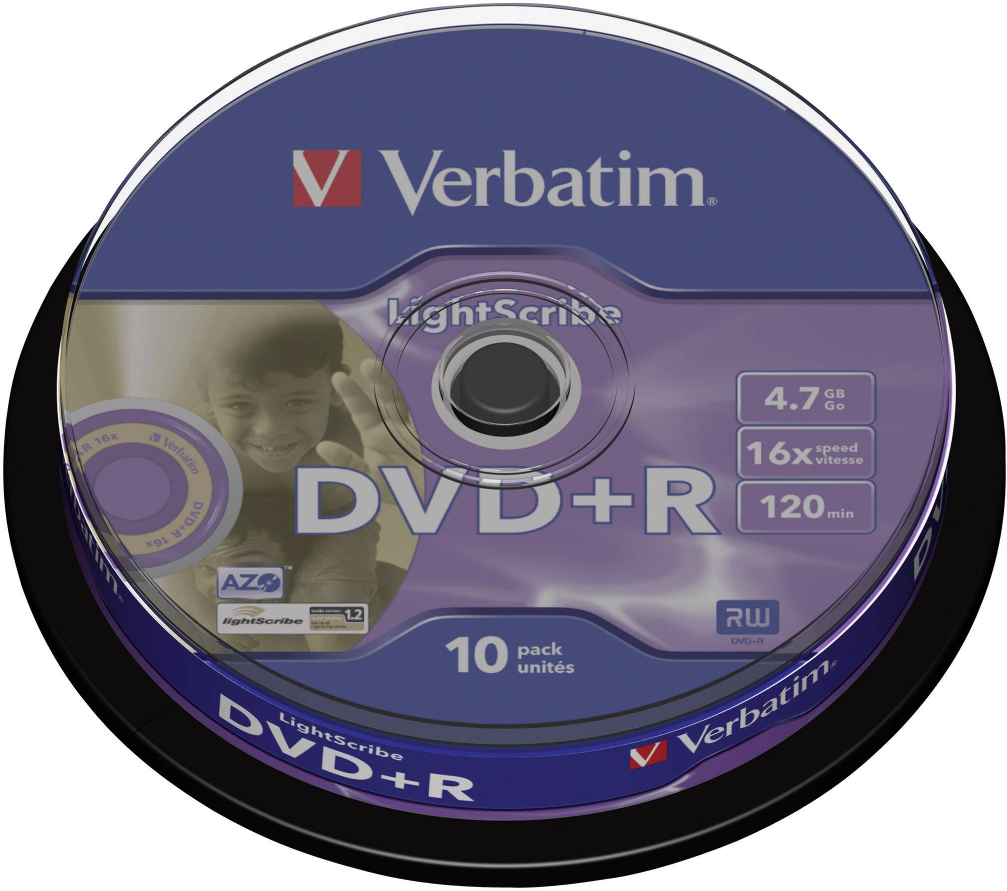Verbatim 43576 DVD+R Rohling 4.7 GB 10 St. Spindel LightScribe