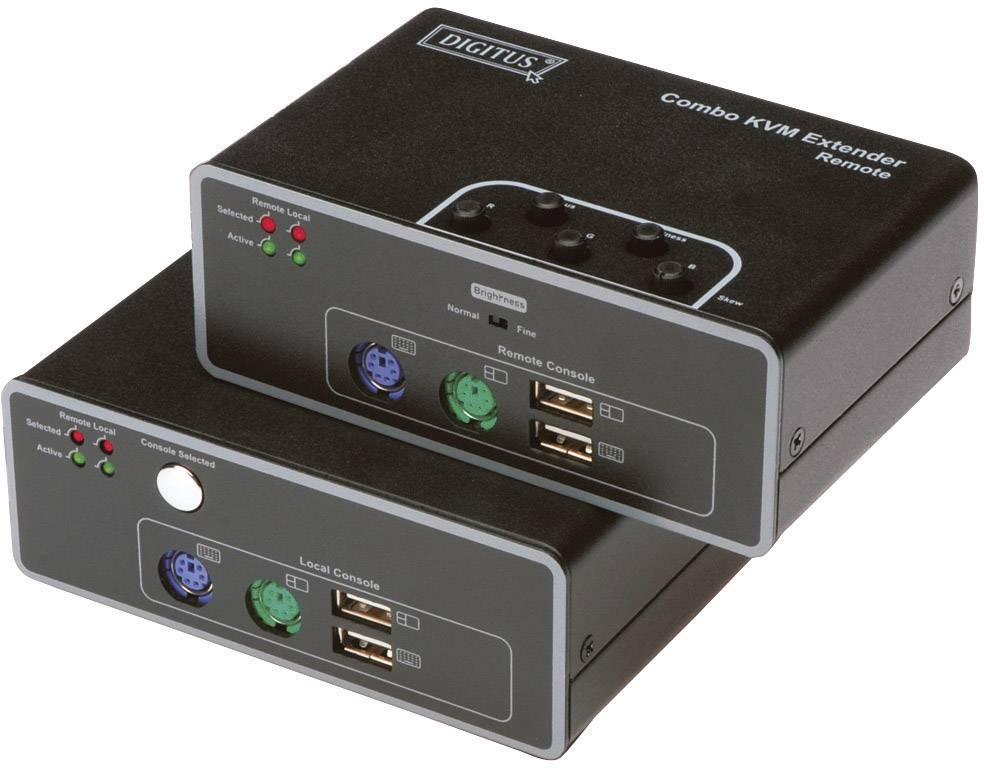 VGA, PS/2, USB 2.0 KVM-Extender (Verlängerung) über Netzwerkkabel RJ45 200 m Digitus DS-51110