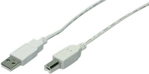 LogiLink USB-Kabel USB 2.0 USB-A Stecker, USB-B Stecker 1.80 m Grau CU0007