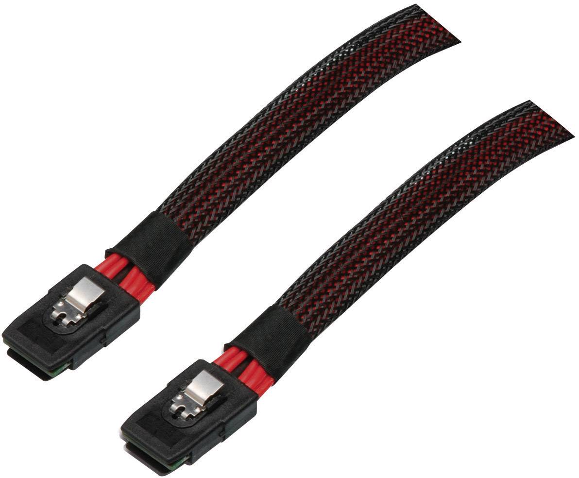 JJ JouJye Festplatten Anschlusskabel [1x Mini SAS-Stecker (SFF-8087) - 1x Mini SAS-Stecker (SFF-8087)] 0.50 m Schwarz