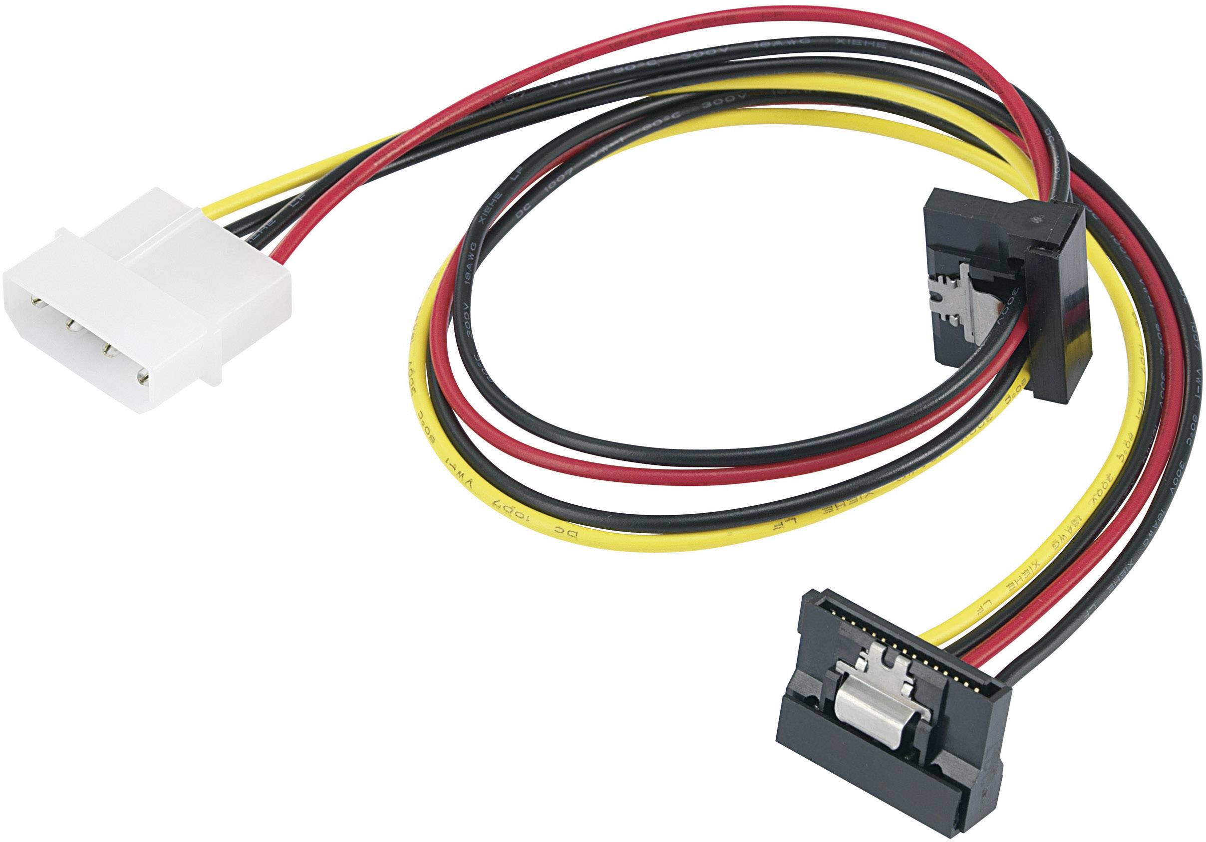 Renkforce Strom Y-Adapter [1x IDE-Strom-Stecker 4pol. - 2x SATA-Strom-Buchse 15pol.] 0.46m Schwarz, Rot, Gelb