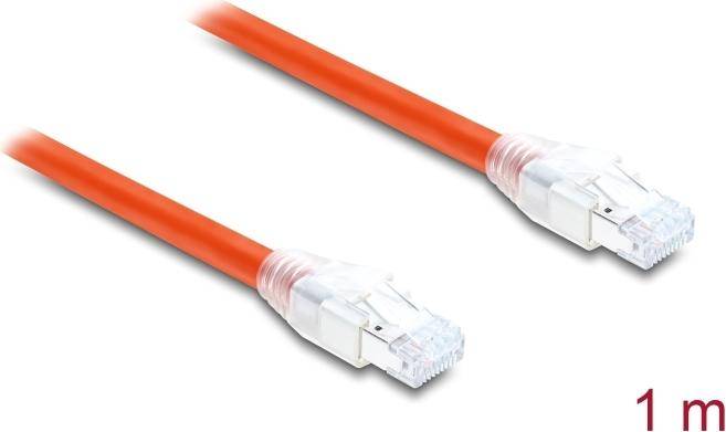 Delock RJ45 Netzwerkkabel Cat.8.1 S/FTP 1 m bis 40 Gbps orange
