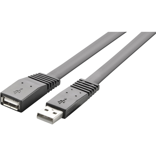 Renkforce USB-Kabel USB 2.0 USB-A Stecker, USB-A Buchse 2.00m Schwarz hochflexibel RF-4096134