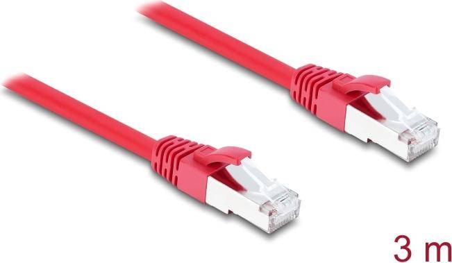 Delock RJ45 Netzwerkkabel Cat.6A S/FTP 3 m rot, 3 m, Cat6a, S/FTP (S-STP), RJ-45, RJ-45, Rot