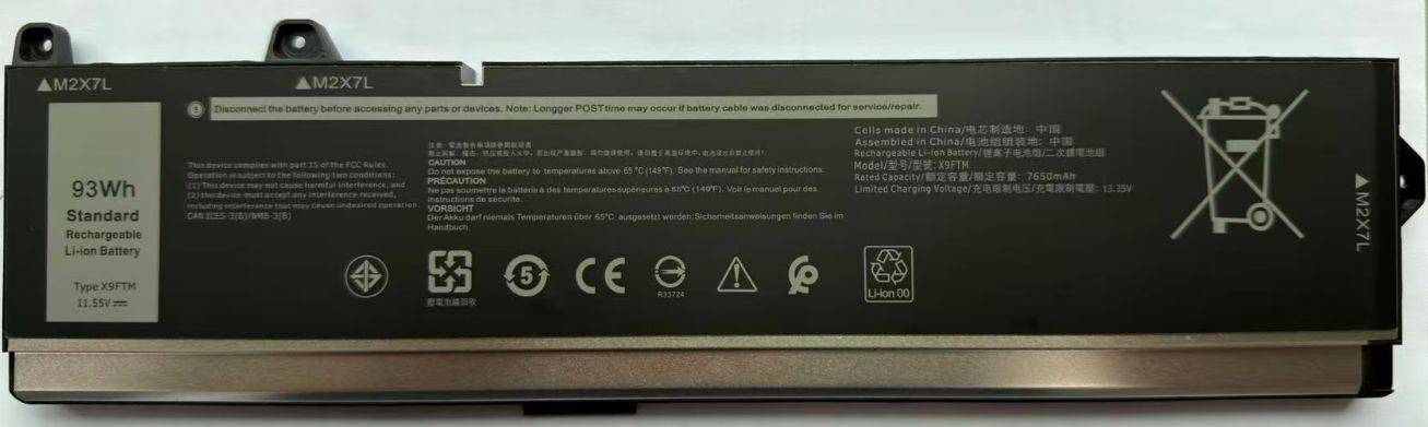 Laptop Battery for Dell 92.98Wh 11.55V 8050mAh, Akku, 965V4, X9FTM, 45N47, 451-B