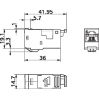 Metz Connect 130910-I RJ45-Einbaumodul E-Dat CAT 6a 1St. Metz Connect 130910-I RJ45-Einbaumodul E-Dat CAT 6a 1St.