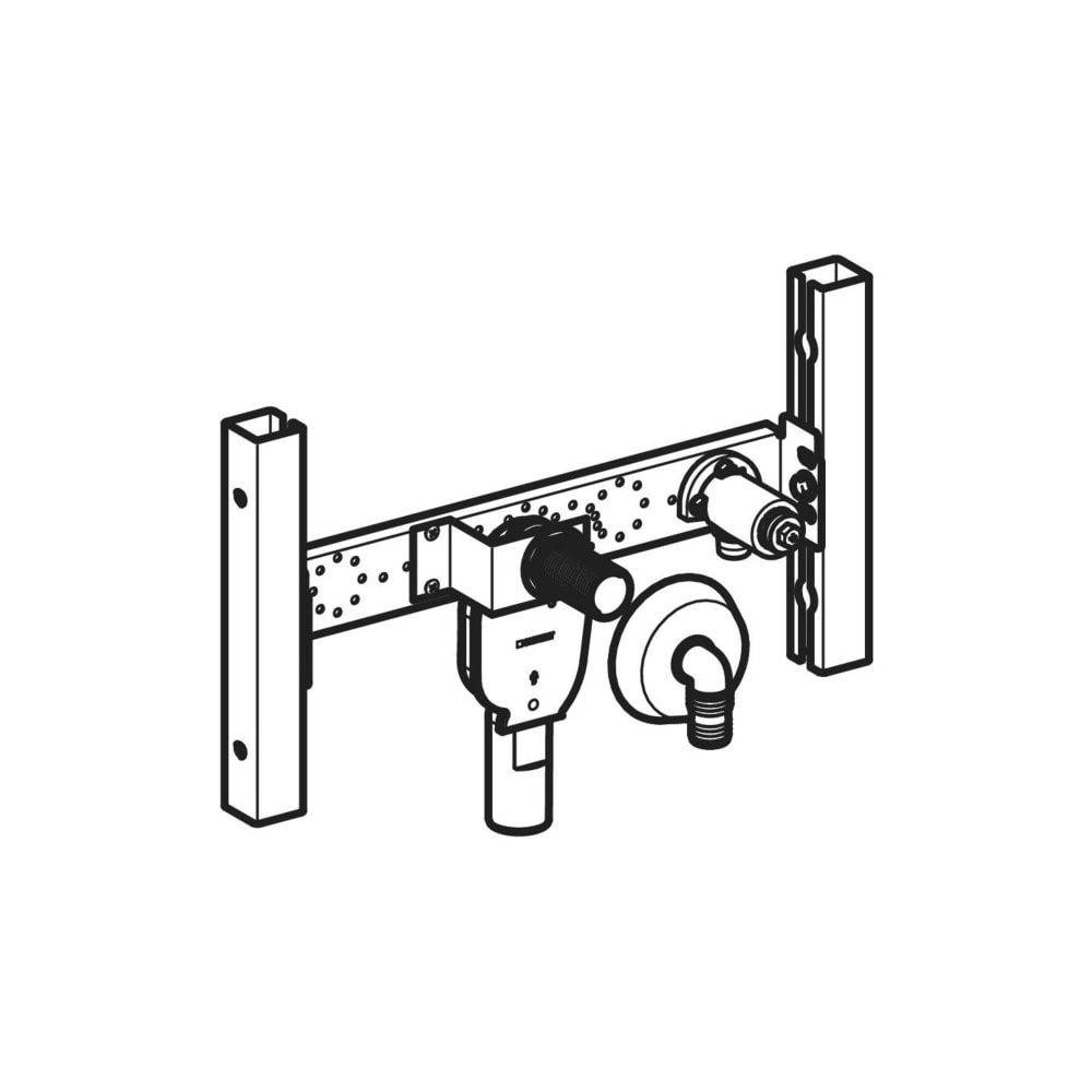 Geberit Duofix Traversenelement für Waschmaschine, Wandarmatur Aufputz, mit UP-Siphon