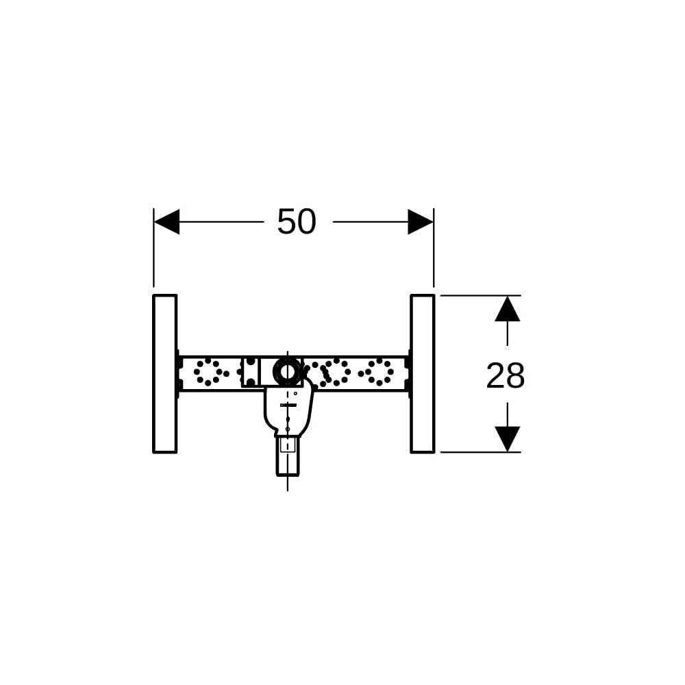 Geberit Duofix Traversenelement für Waschmaschine, Wandarmatur Aufputz, mit UP-Siphon