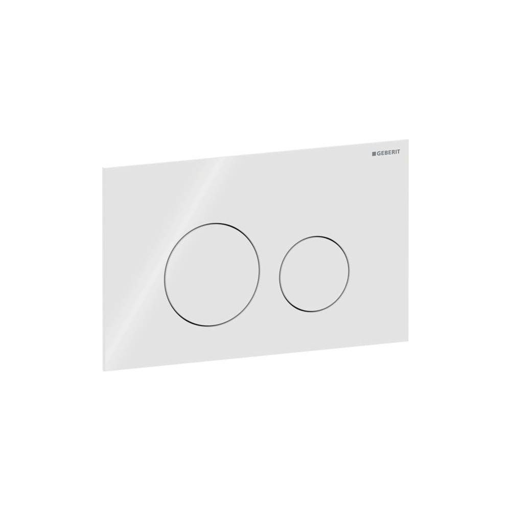 Geberit Sigma40 Betätigungsplatte, rund, 2-Mengen-Spülung Platte, Taste Weiß, Glas glänzend