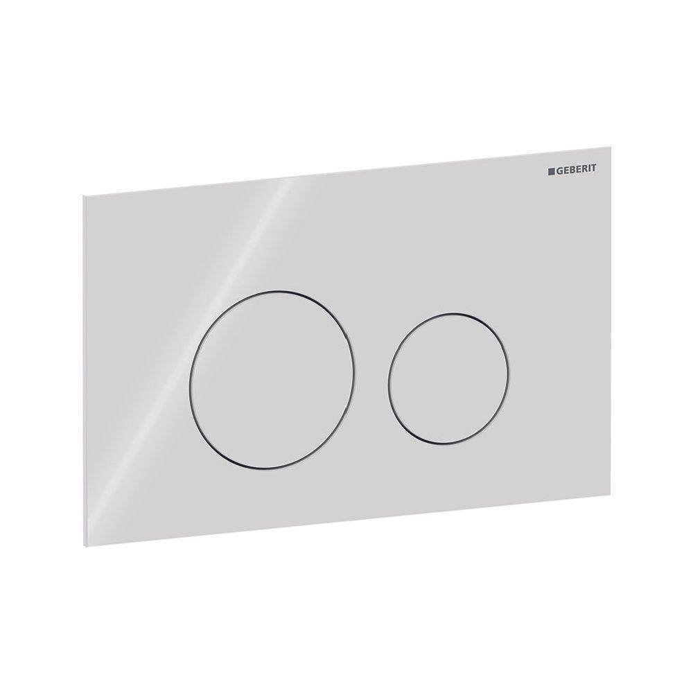 Geberit Sigma40 Betätigungsplatte, rund, 2-Mengen-Spülung Platte, Taste Weiß, Glas glänzend