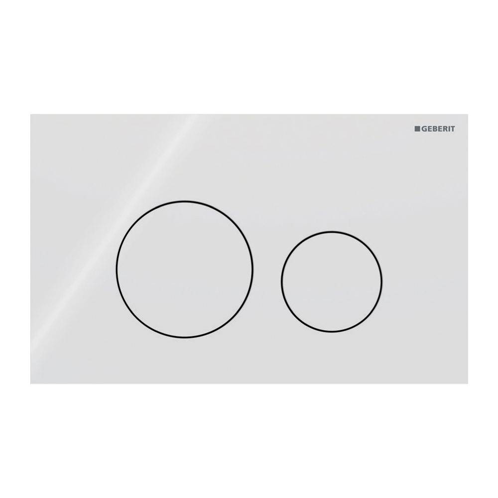 Geberit Sigma40 Betätigungsplatte, rund, 2-Mengen-Spülung Platte, Taste Weiß, Glas glänzend