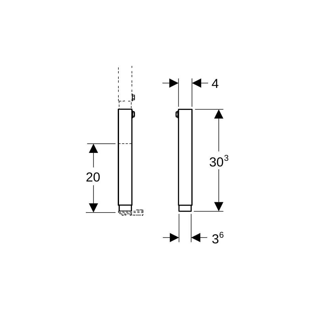 Geberit Fußverlängerung Duofix, 20cm, Stahl, 111848002