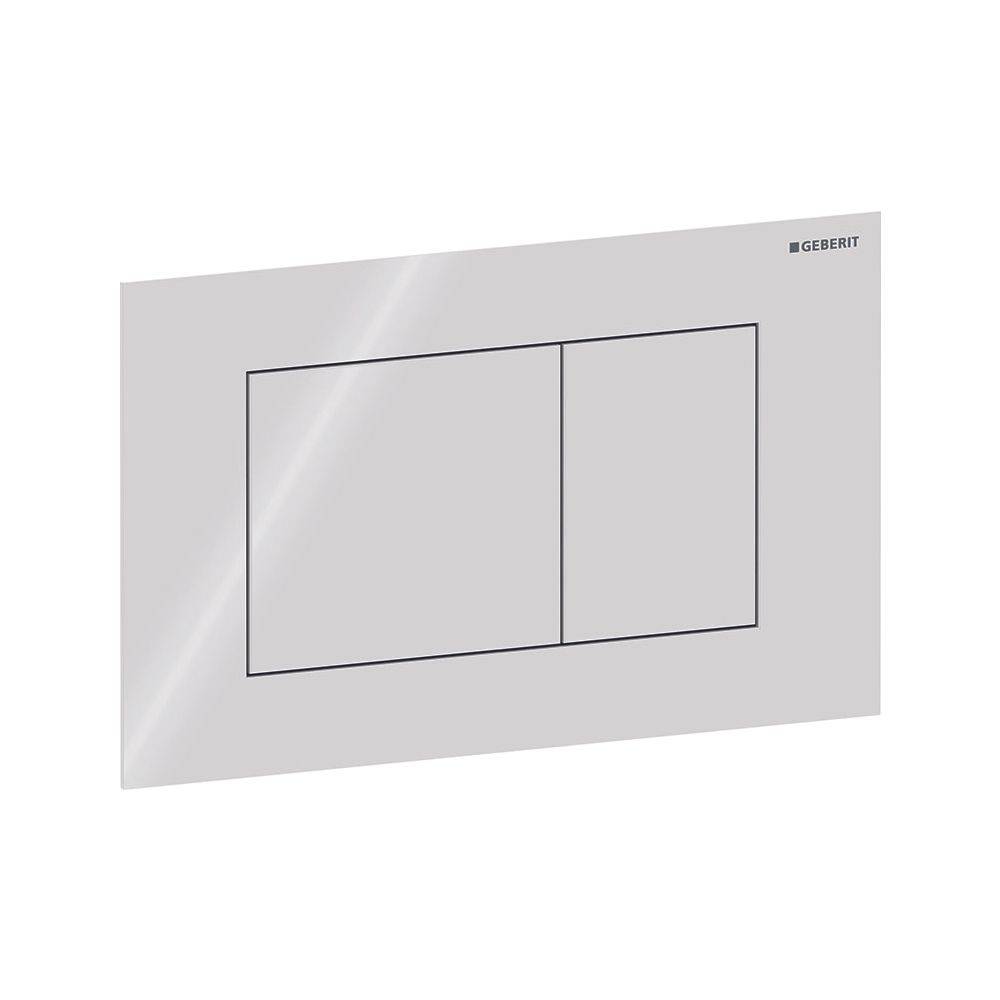 Geberit Sigma40 Betätigungsplatte, eckig, 2-Mengen-Spülung Platte, Taste Weiß, Glas glänzend