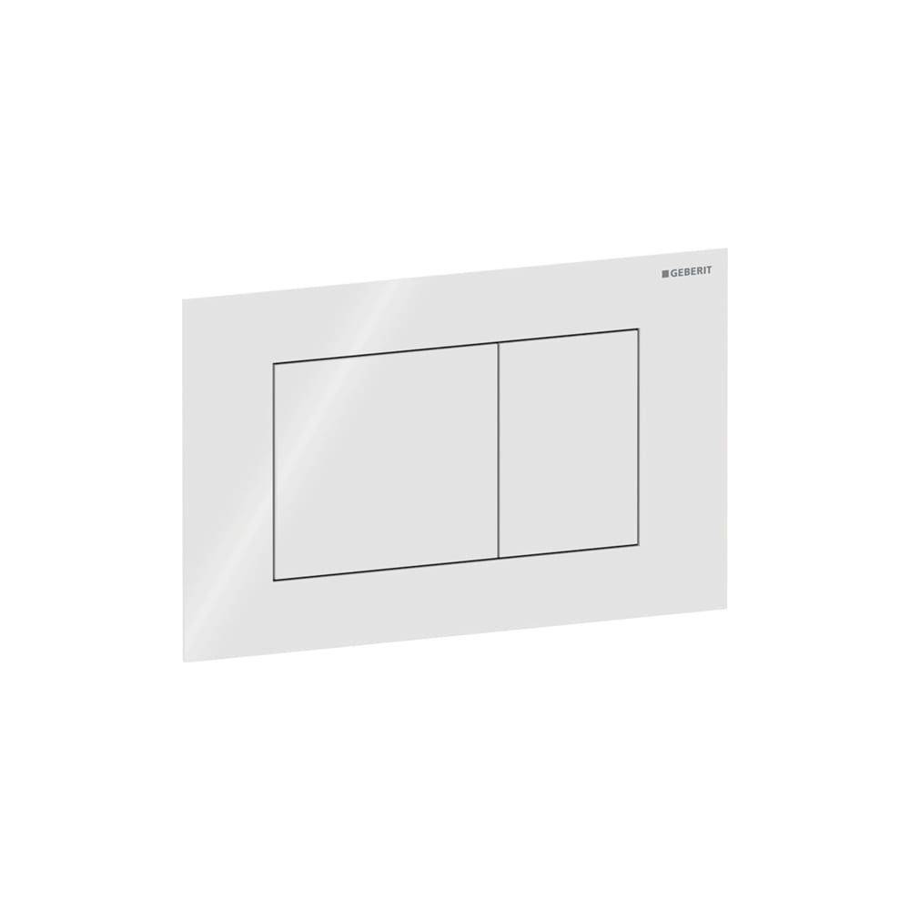 Geberit Sigma40 Betätigungsplatte, eckig, 2-Mengen-Spülung Platte, Taste Weiß, Glas glänzend