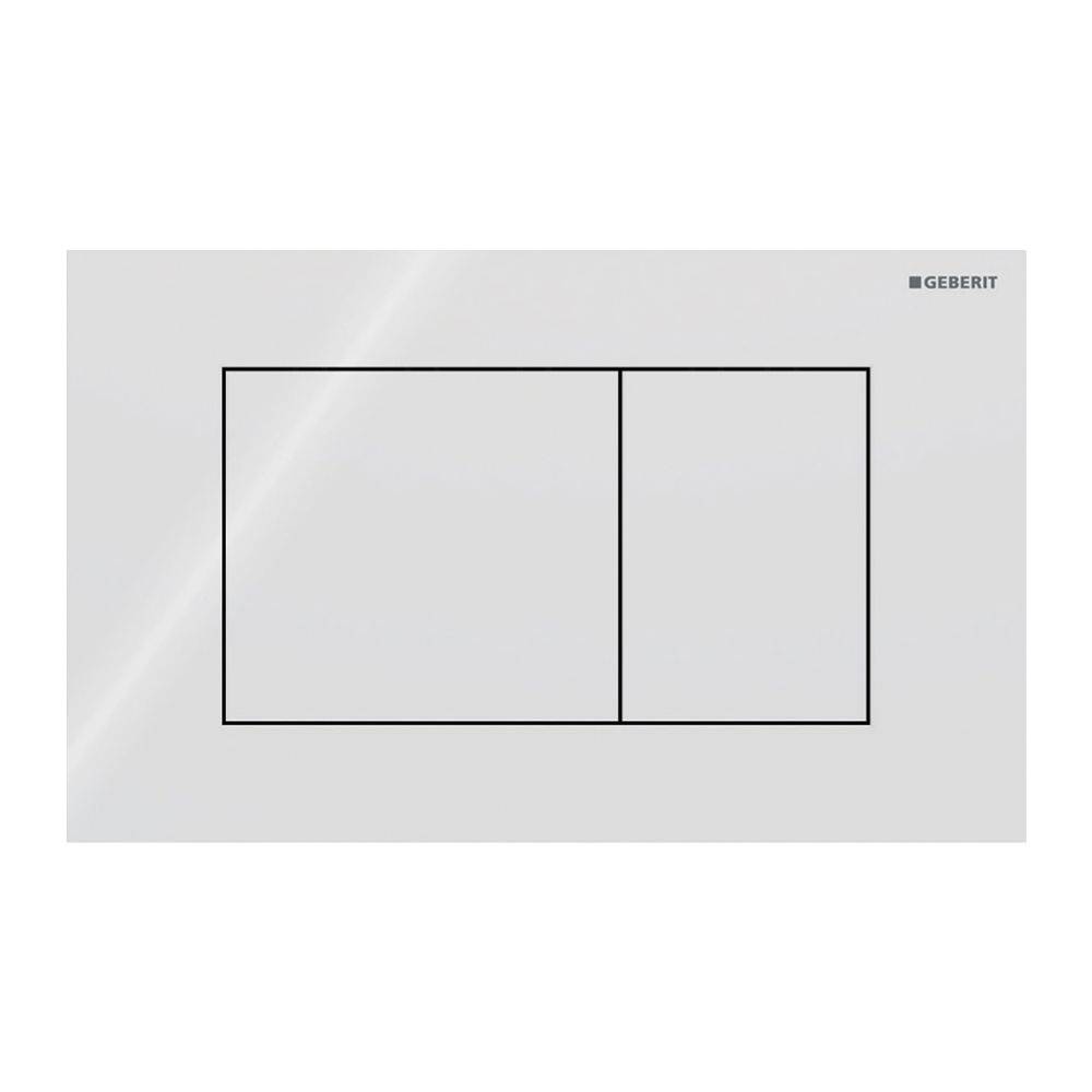 Geberit Sigma40 Betätigungsplatte, eckig, 2-Mengen-Spülung Platte, Taste Weiß, Glas glänzend