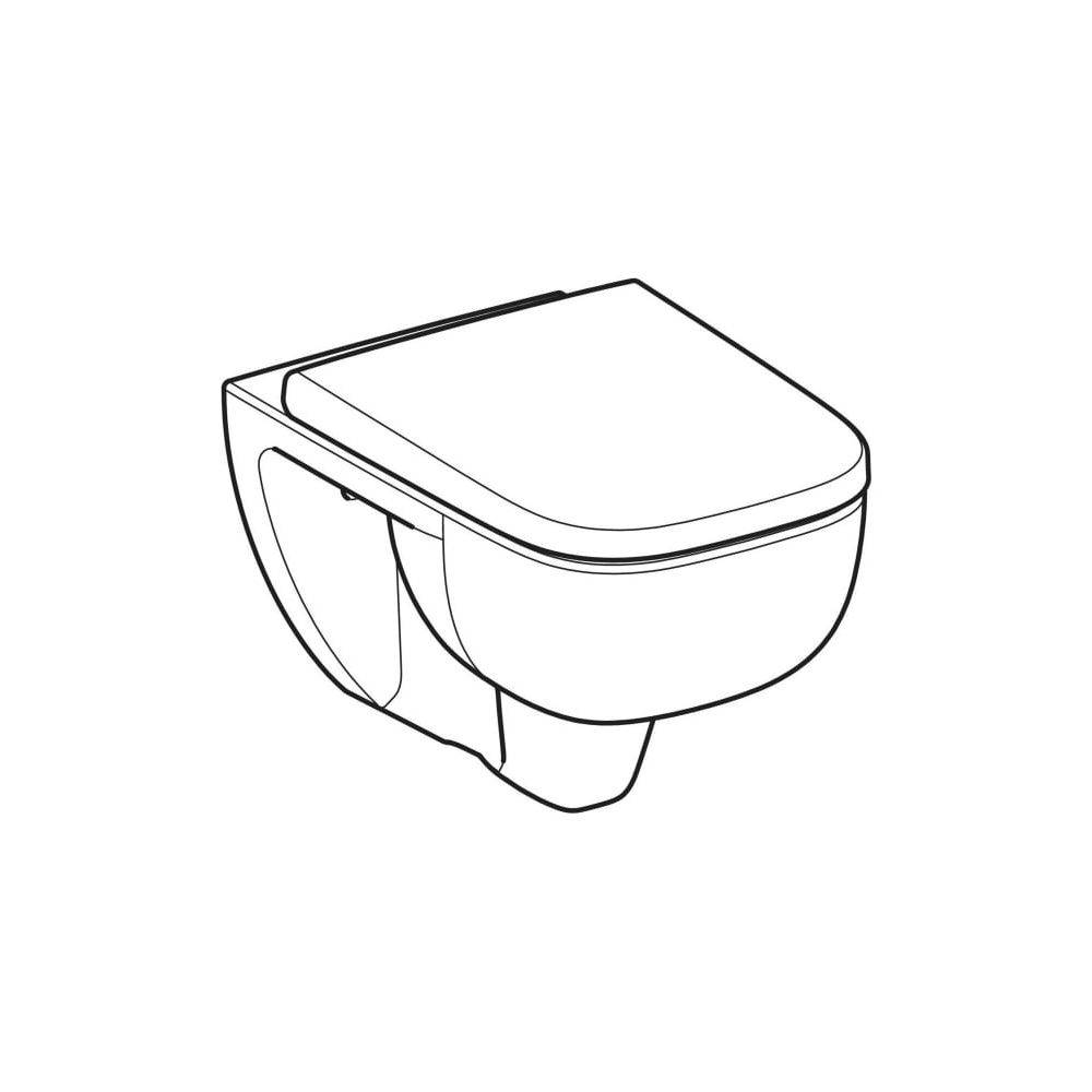 Geberit Renova Plan Set Wand-WC Tiefspüler, TurboFlush, mit WC-Sitz, T=54cm, weiß, 1 Stk.