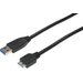 Digitus USB-Kabel USB 3.2 Gen1 (USB 3.0 / USB 3.1 Gen1) USB-A Stecker, USB-Micro-B 3.0 Stecker 1.80m Schwarz AK-112341