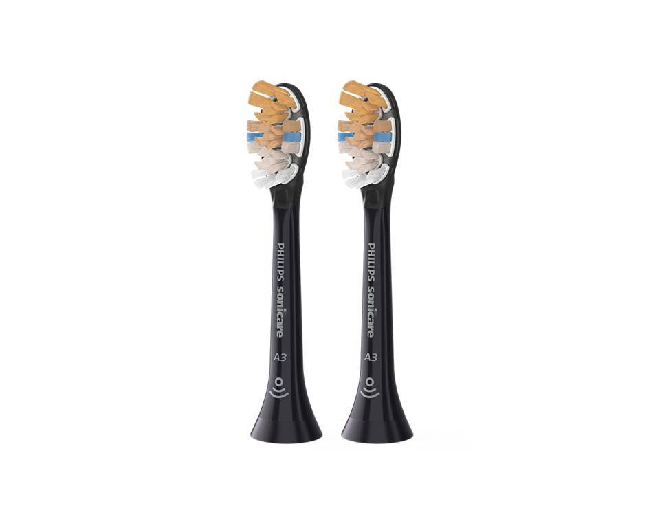 Philips Sonicare A3 Premium All-in-One Ersatzbürstenköpfe 2er-Pack, schwarz
