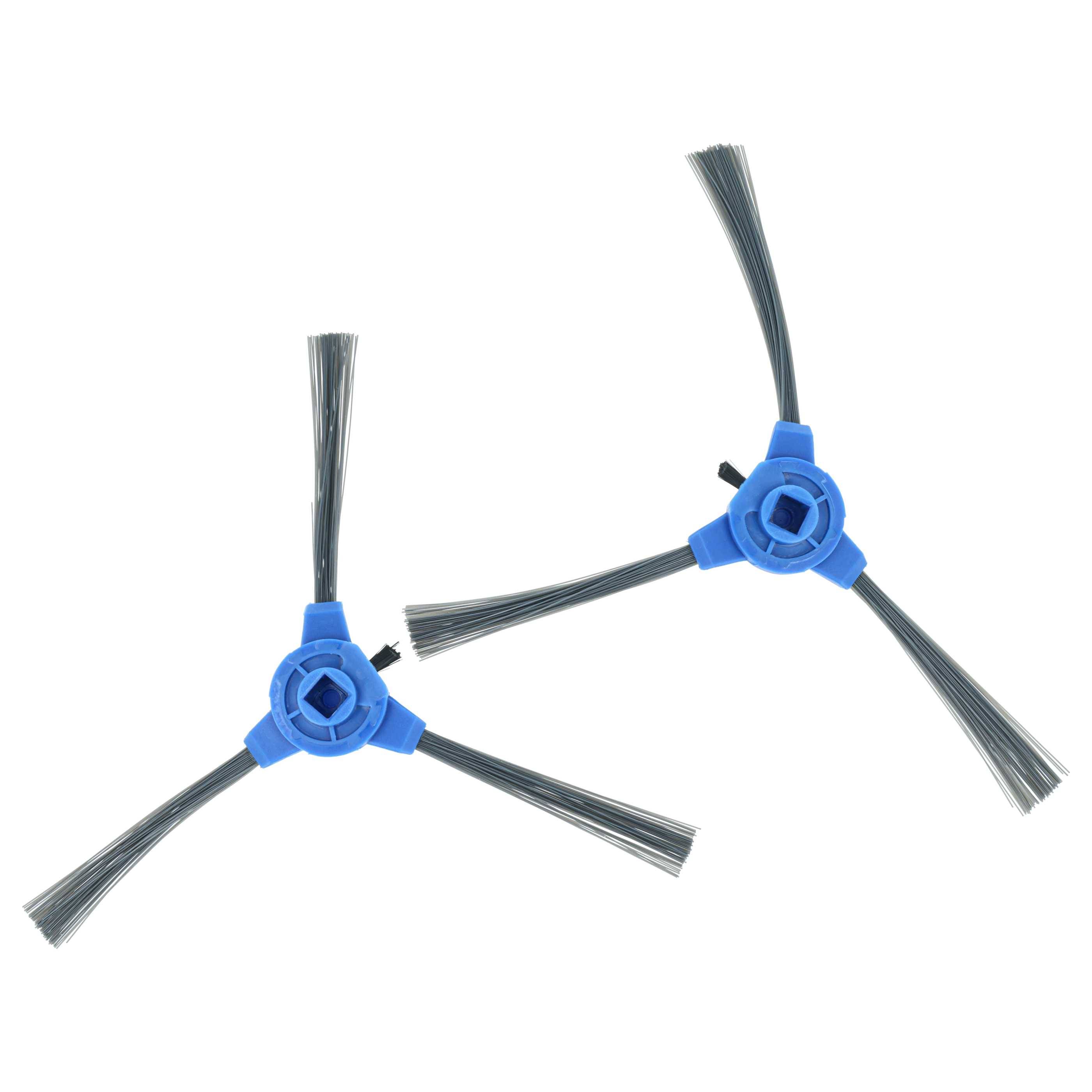 vhbw 4x Seitenbürste kompatibel mit Tesvor X500, S6, X500Pro, T8, M1 Saugroboter - Reinigungsbürsten Set, schwarz / grau