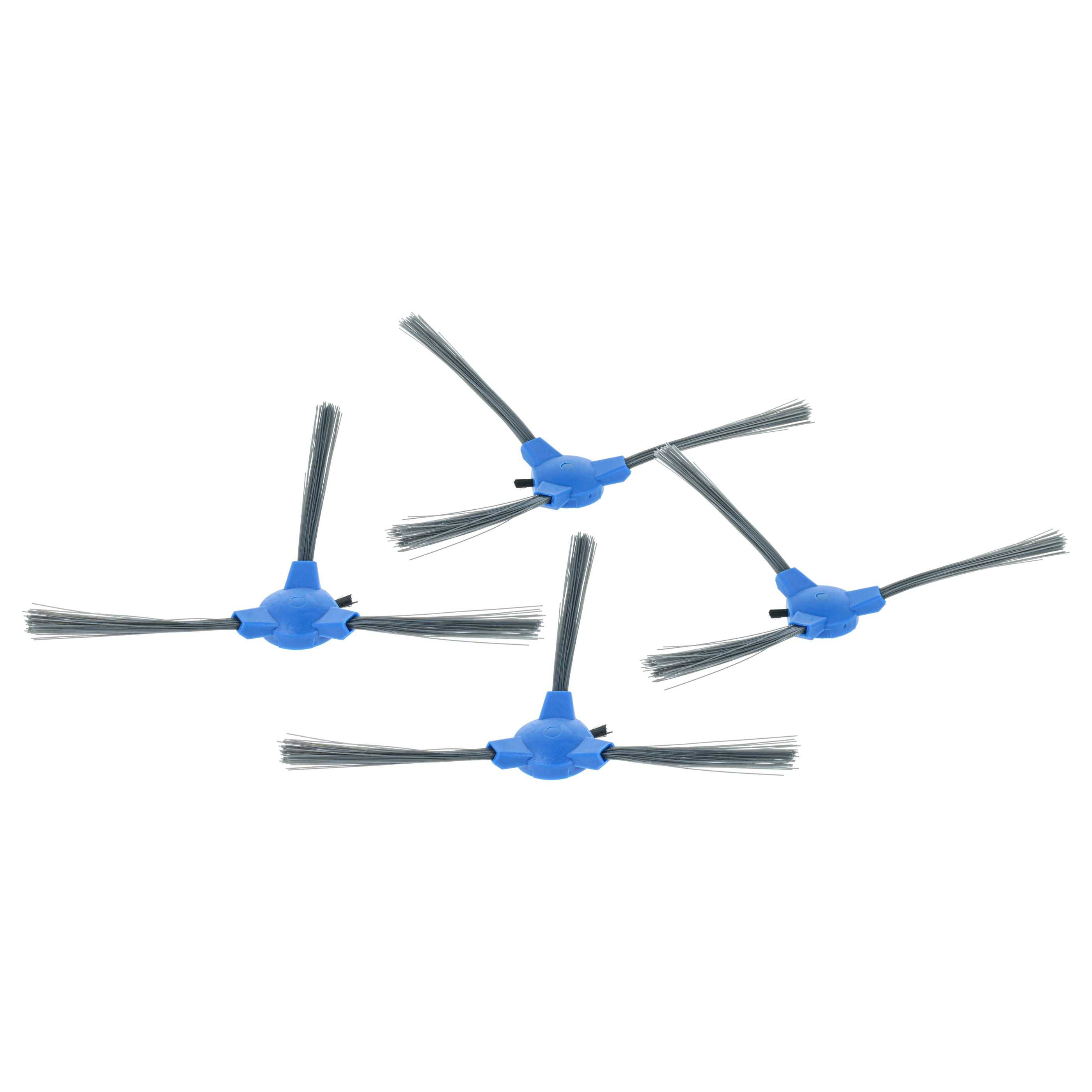 vhbw 4x Seitenbürste kompatibel mit Tesvor X500, S6, X500Pro, T8, M1 Saugroboter - Reinigungsbürsten Set, schwarz / grau