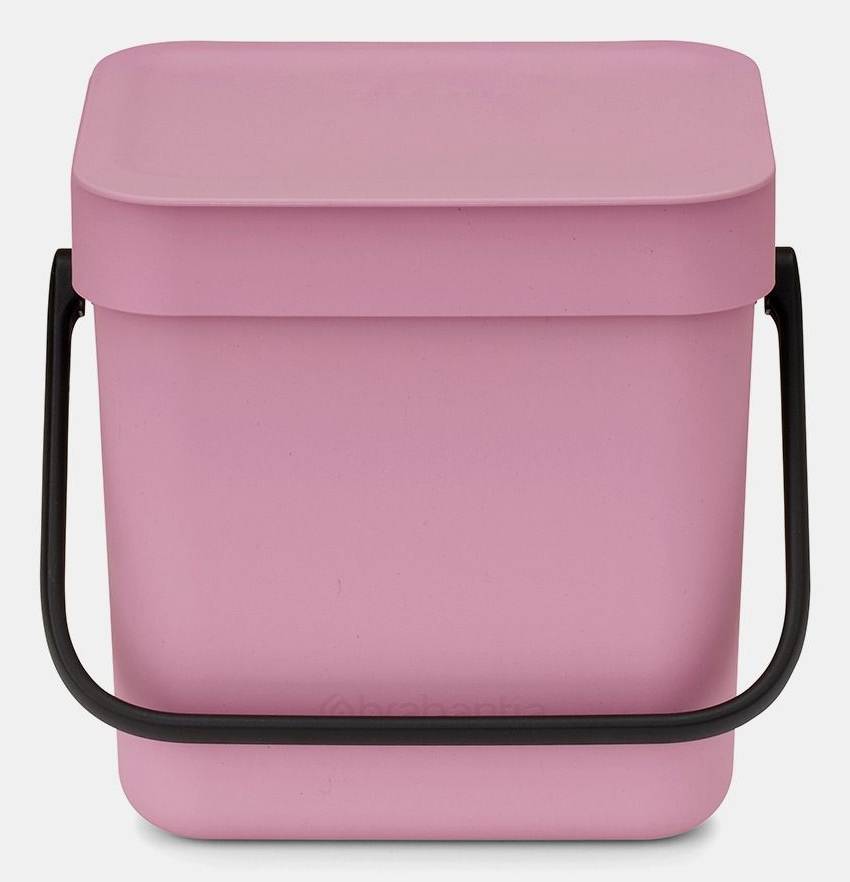 Brabantia Sort & Go, 3 l, Rechteckig, Recycelbarer Kunststoff, Pink, Lilac Pink, Manuell