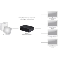 Digitus DS-42110 4 Port VGA-Splitter 2048 x 1536 Pixel Schwarz Digitus DS-42110 4 Port VGA-Splitter 2048 x 1536 Pixel Schwarz