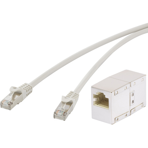 Rallonge réseau, adaptateur + câble - RF-2257254 - 5.00 m - gris - [1x RJ45 mâle - 1x RJ45 femelle]