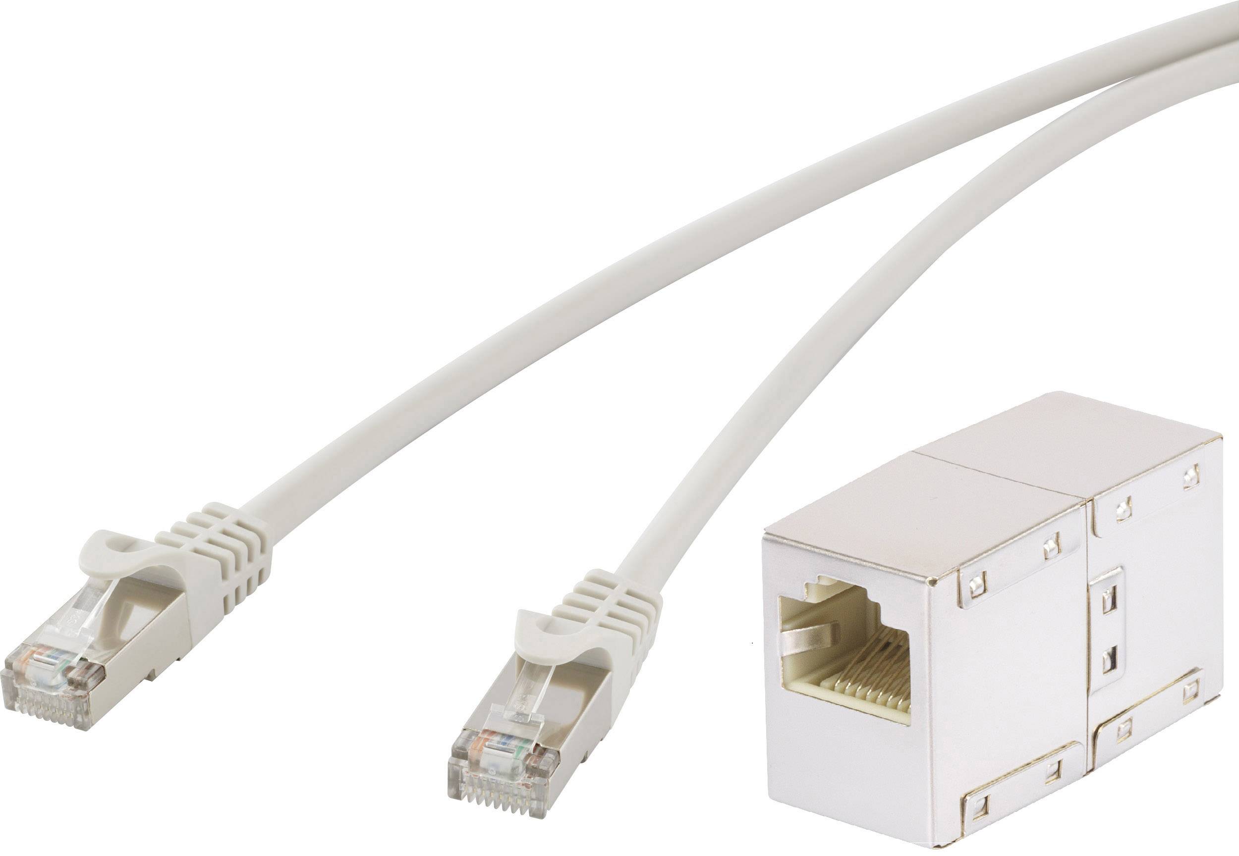 Renkforce RF-2921763 RJ45 Netzwerkkabel, Patchkabel CAT 5e F/UTP 3.00m Grau mit Rastnasenschutz 1St.