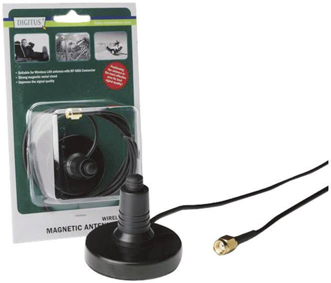 Digitus WLAN-Antennen Verlängerungskabel [1x RP-SMA-Stecker - 1x RP-SMA-Buchse] 1.50m Schwarz