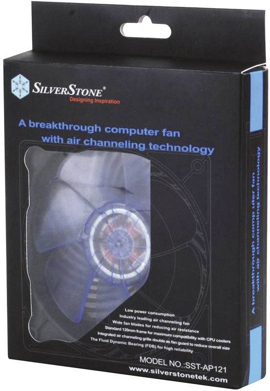Silverstone SST-AP121 PC-Gehäuse-Lüfter Transparent, blau beleuchtet (B x H x T) 120 x 120 x 32 mm