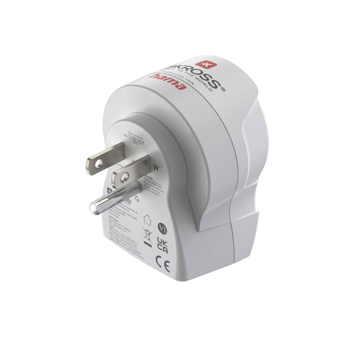 hama 00223479 Reiseadapter, "EU to US", 1x USB-A, 1x USB-C (PD), 20 W