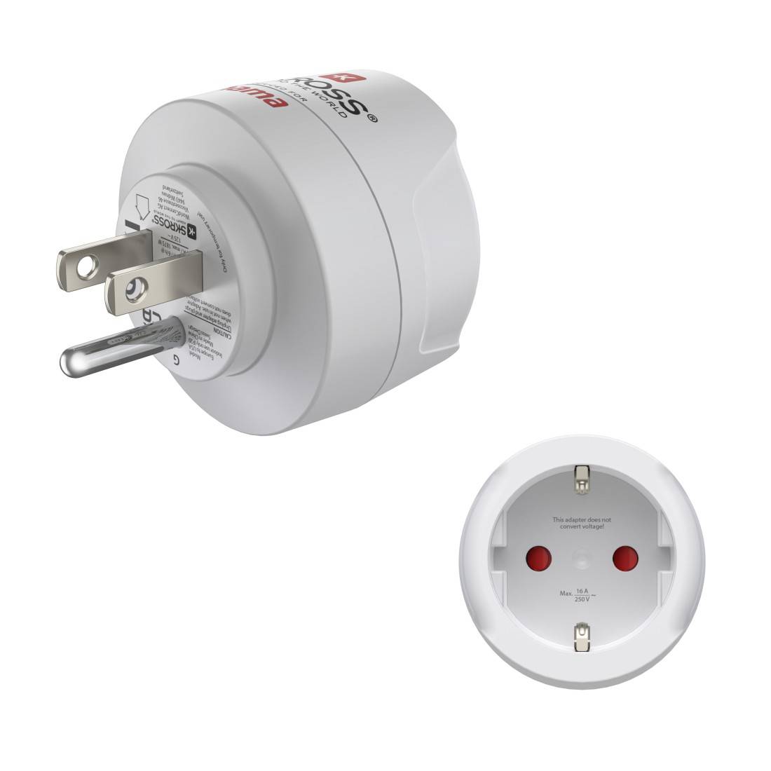 Hama Reiseadapter Typ B (3‑polig) Adapter 15A USA/Kanada