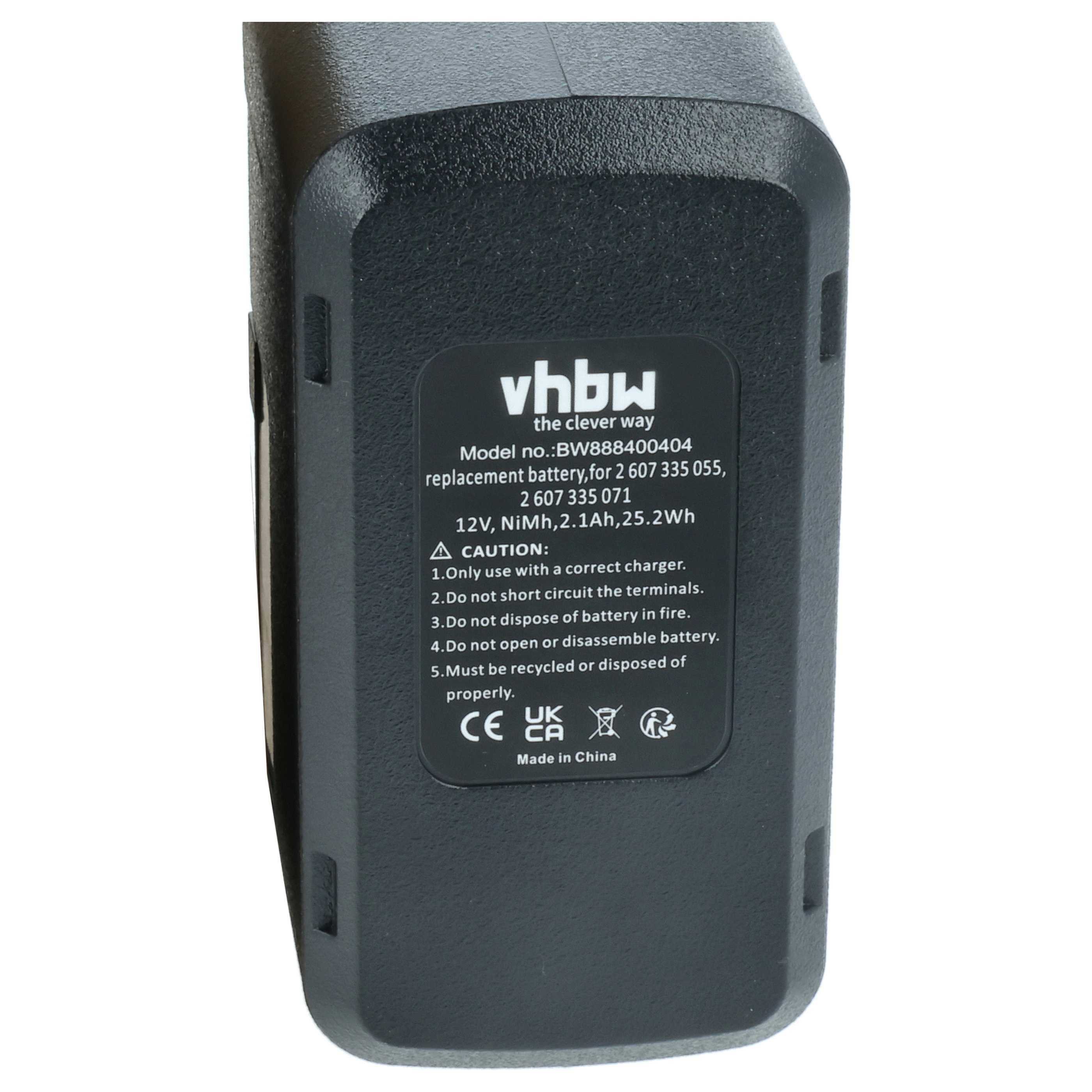 vhbw 2x Akku Ersatz für Bosch 2 607 335 108, 2 607 335 143, 2607335090, 2 607 335 107 für Werkzeug (2100 mAh, NiMH, 12