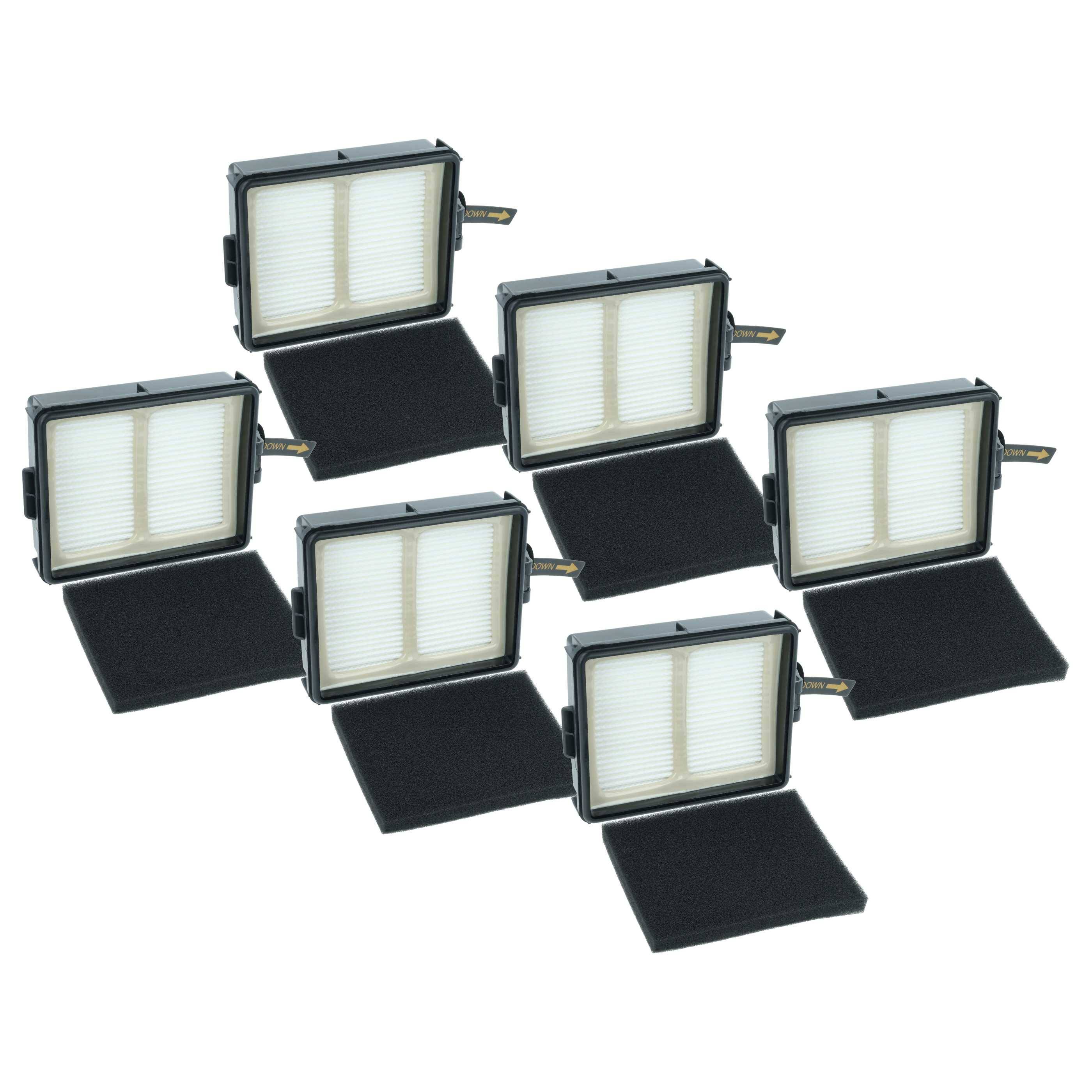 vhbw 6x Staubsaugerfilter kompatibel mit Shark Detect Pro IW1111, IW1111C, IW1120 Staubsauger - Kombifilter (Vorfilter +