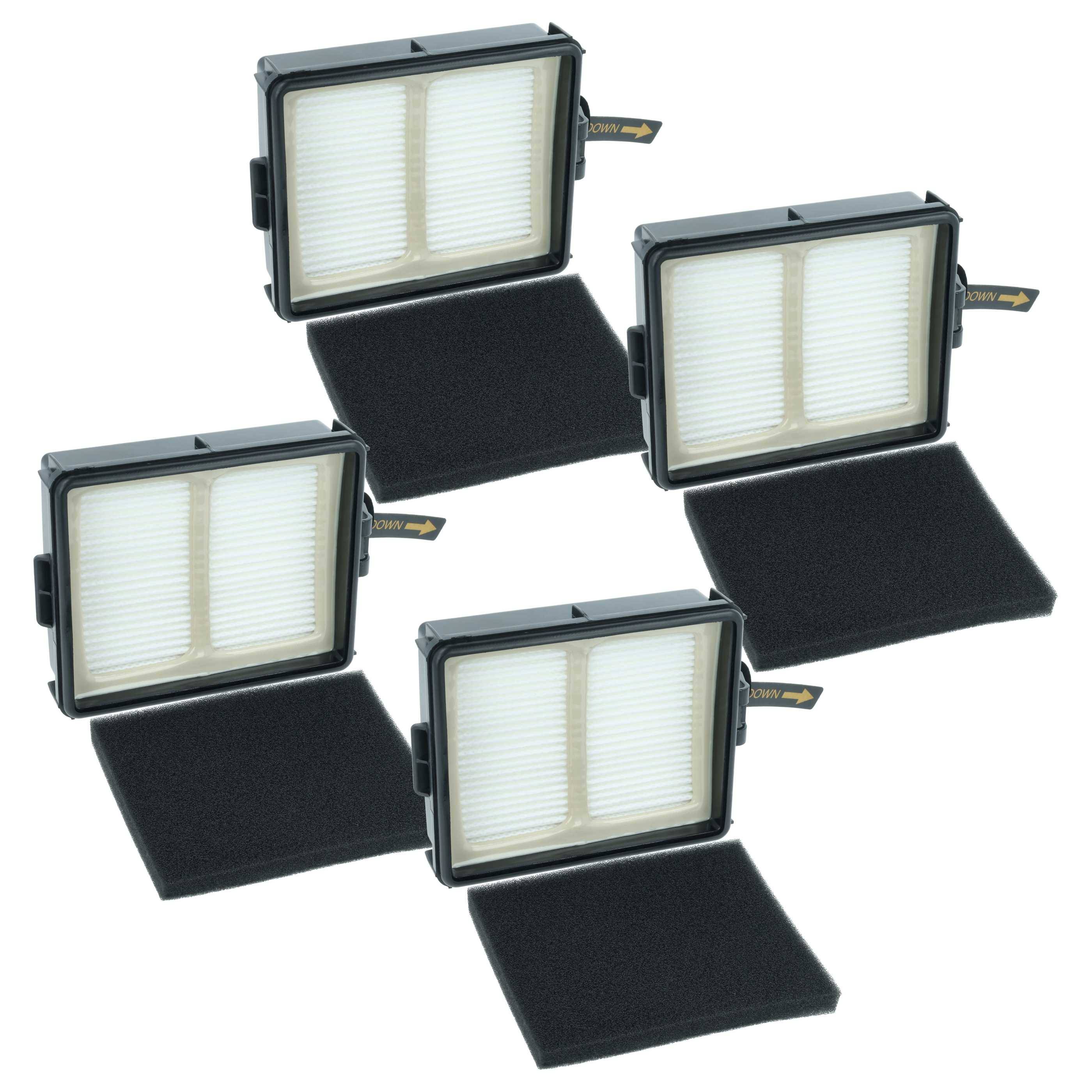 vhbw 4x Staubsaugerfilter Ersatz für Shark XHFIW1000, XPRFIW1000 für Staubsauger - Kombifilter (Vorfilter + HEPA-Filter)