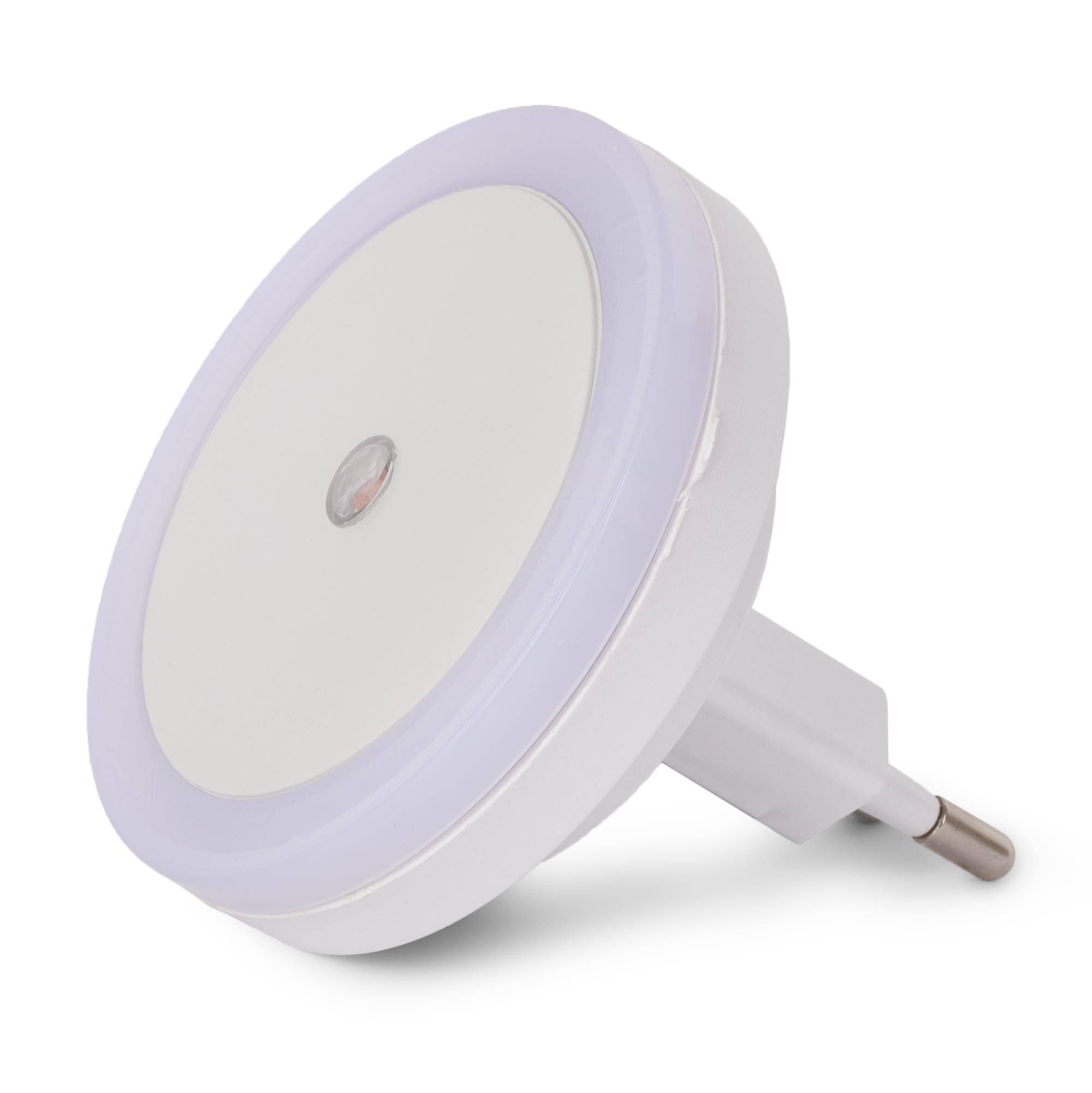 ENTAC Nachtlicht 0,5 W Kreis CW Weiß, Stecker-Nachtlicht, Weiß, Kunststoff, Kaltweiße, Kinderzimmer, Flur, IP20