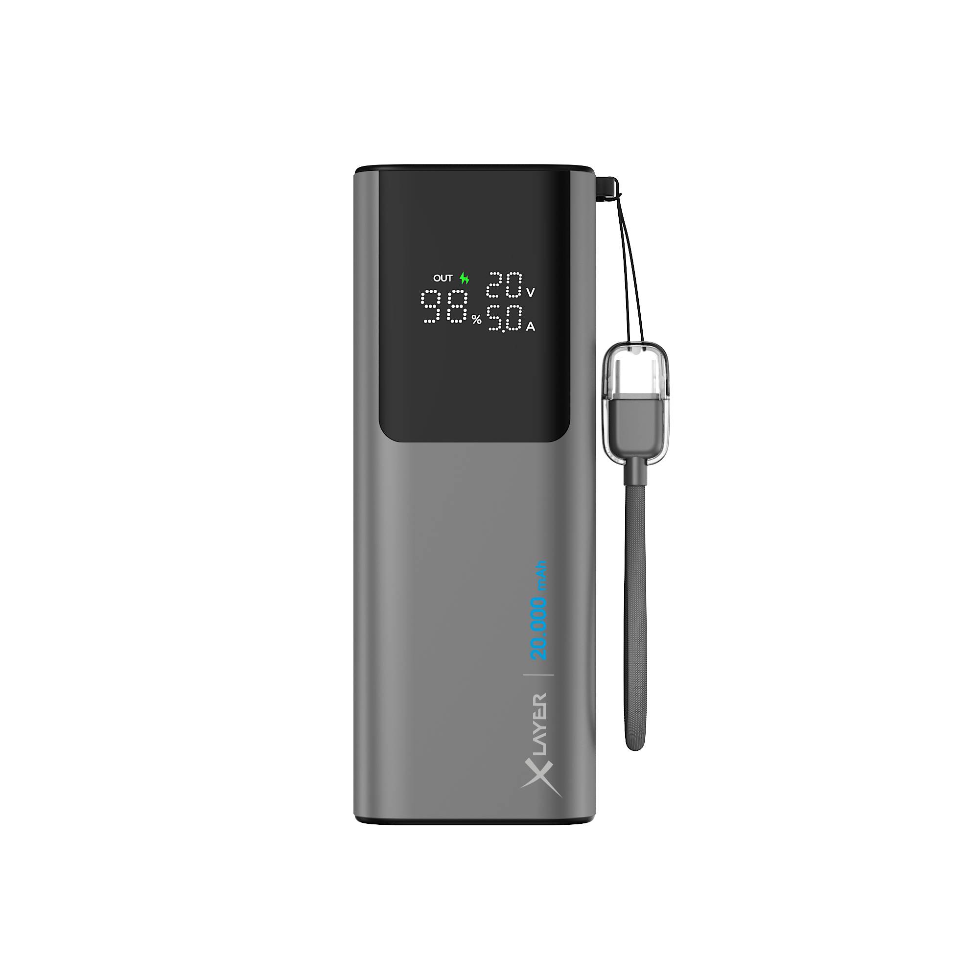 Zusatzakku XLayer Powerbank HyperCharge 20.000 mAh 160W space grau