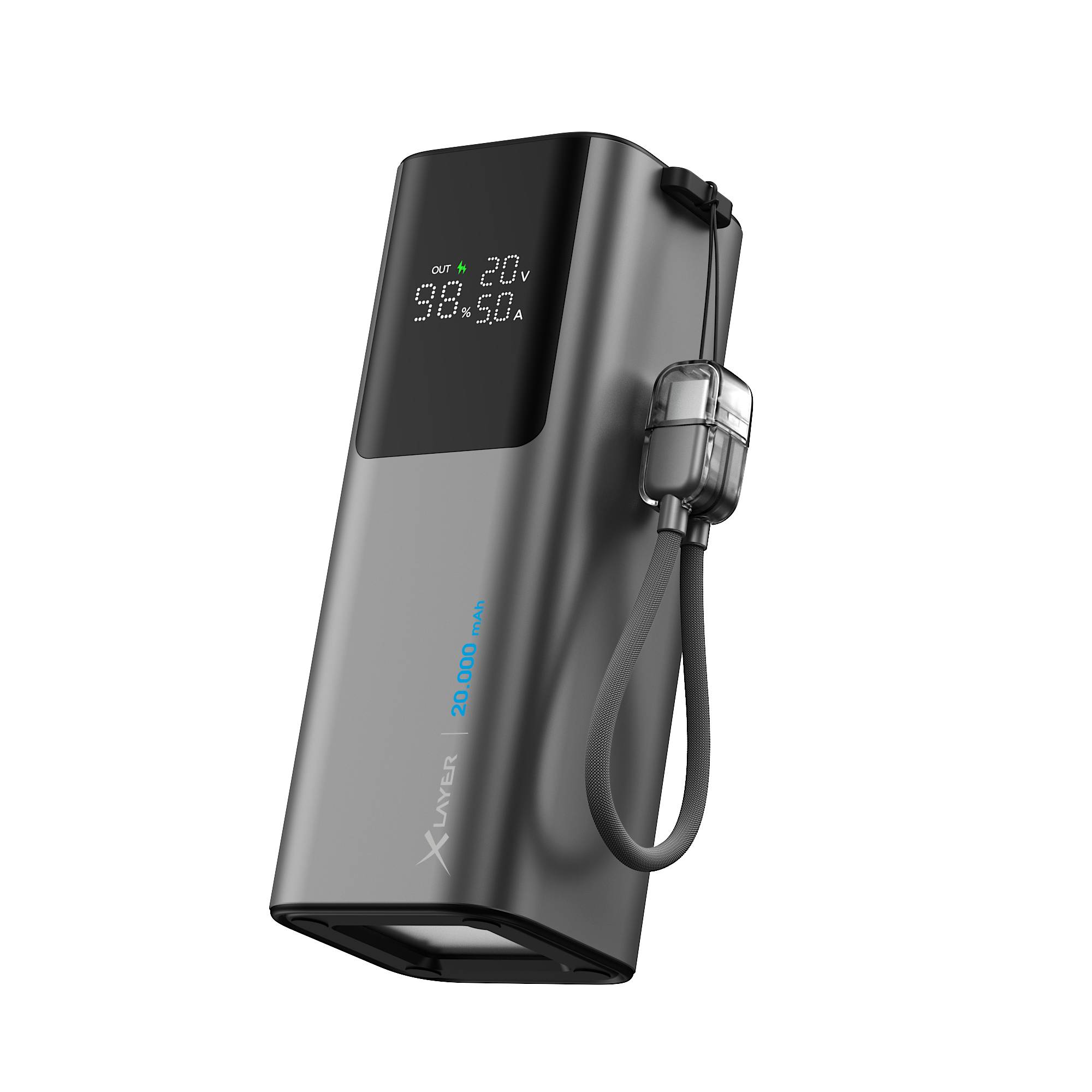 Zusatzakku XLayer Powerbank HyperCharge 20.000 mAh 160W space grau