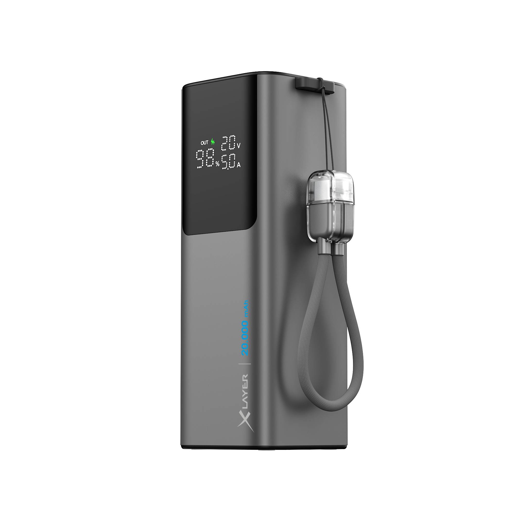 Zusatzakku XLayer Powerbank HyperCharge 20.000 mAh 160W space grau