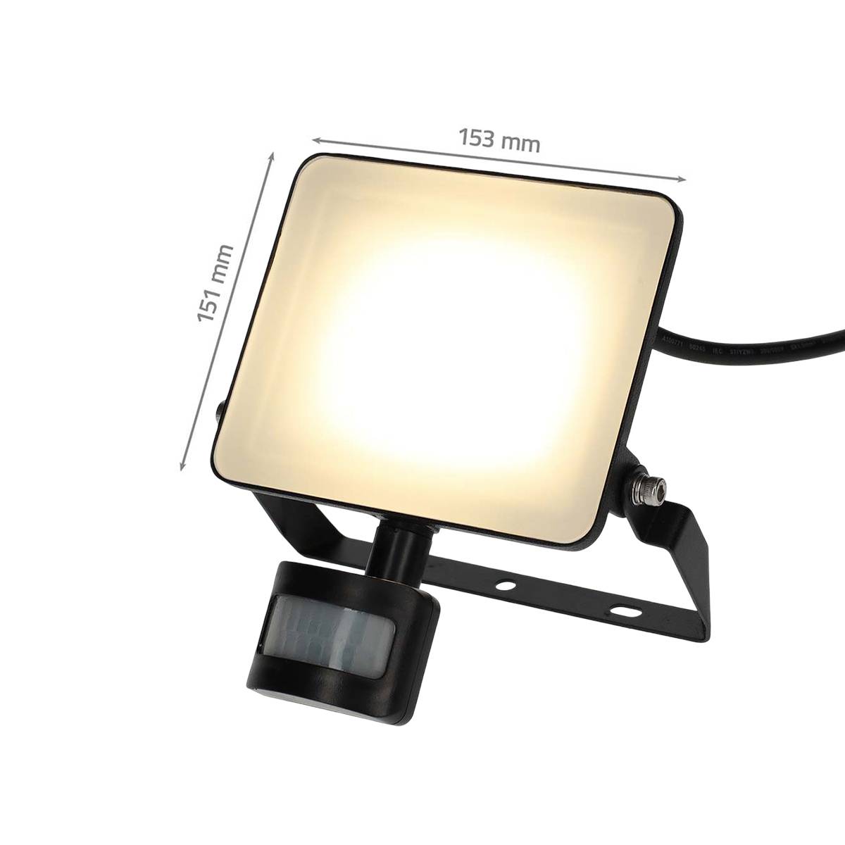 LED-WLAN-Strahler mit Bewegungsmelder 1500 lm 20W Schwarz