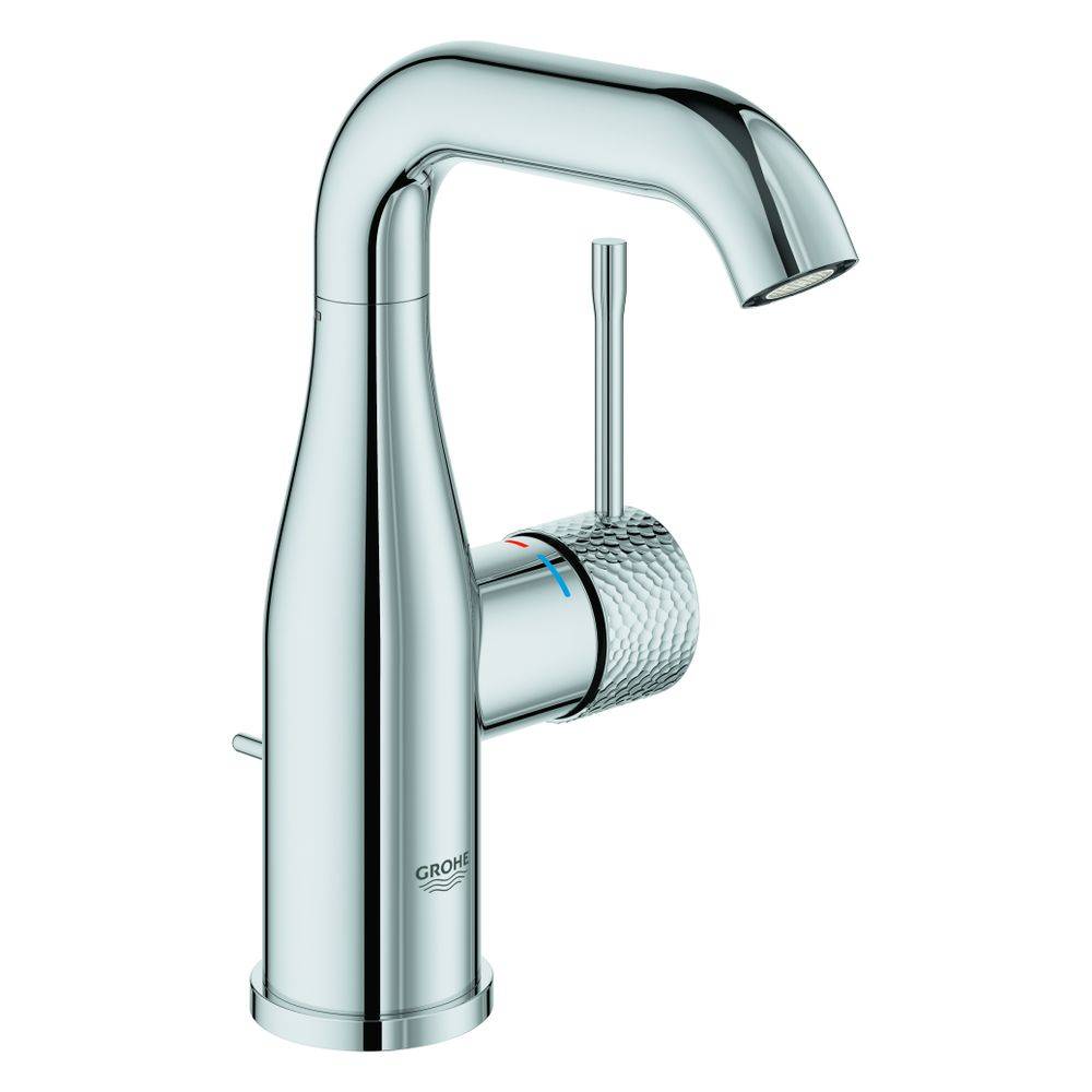 Grohe Waschtischarmatur Essence, M-Size, Einhebelmischer, Ablaufgarnitur 1¼", Crafted Chrom, 1 Stk.