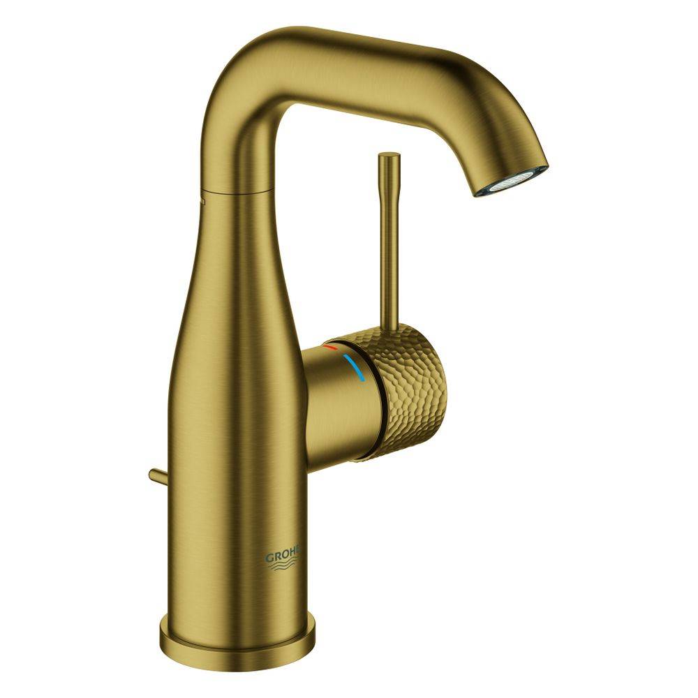 Grohe Essence Einhand-Waschtischbatterie, M-Size, Crafted Bedienungshebel, Zugstangen-Ablaufgarnitur, crafted Cool