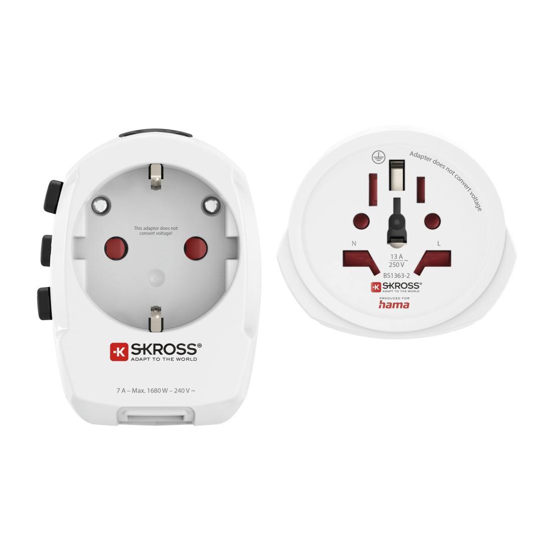 hama 00223464 Weltreiseadapter Set "World Travel Pro Light USB", 3-polig, 2x USB
