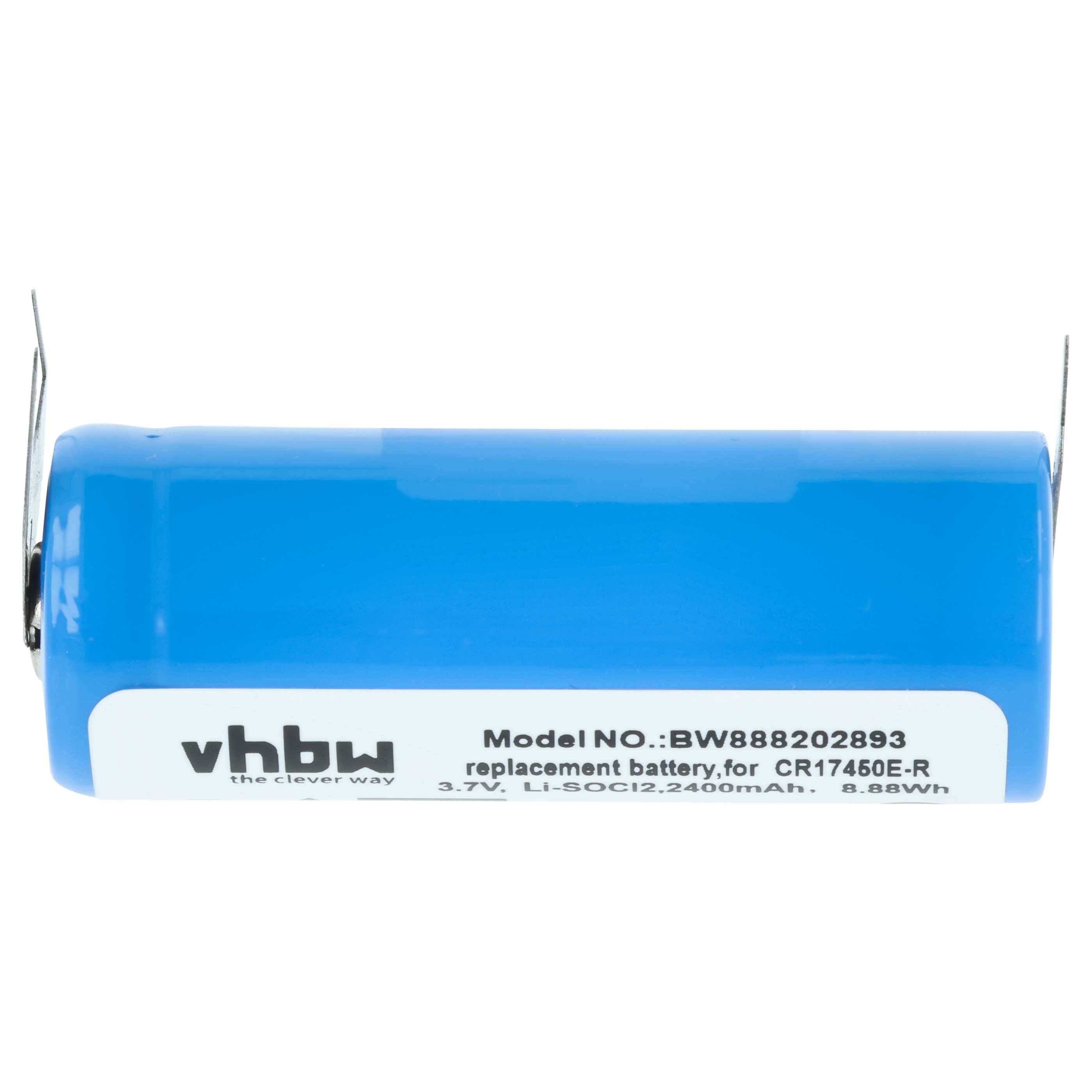 2x Batterie Ersatz für CR17450E-R (3V) für diverse Geräte, 3er Print Lötfahnen